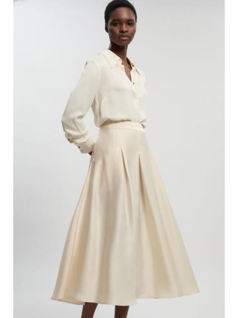 Petite Hammered Satin Woven Maxi Skirt