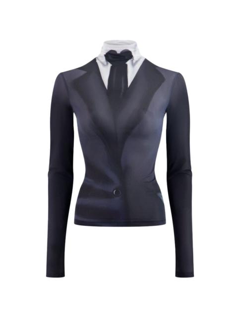 printed turtleneck top