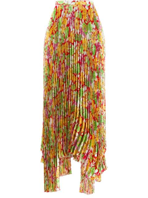 asymmetric pleated skirt