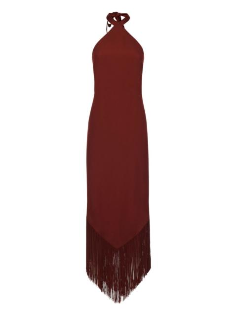 halter-neck fringe dress