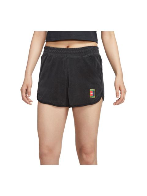 (WMNS) NikeCourt Heritage Mid-Rise French Terry Tennis Shorts Asia Sizing 'Black' FQ2283-010