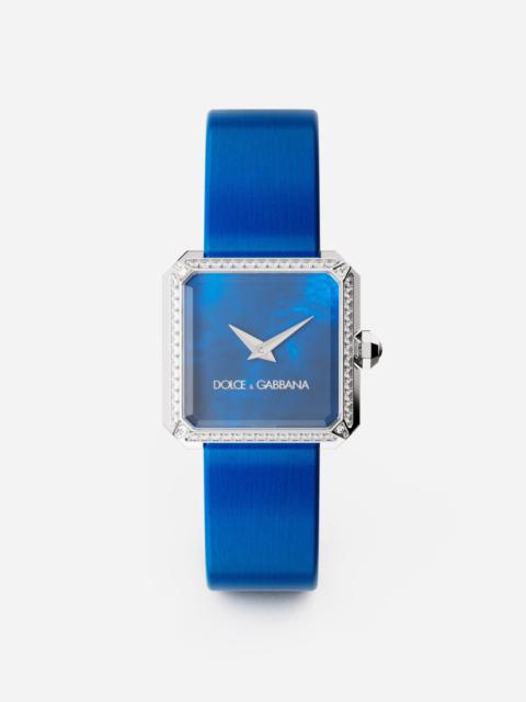 Sofia steel watch with colorless diamonds