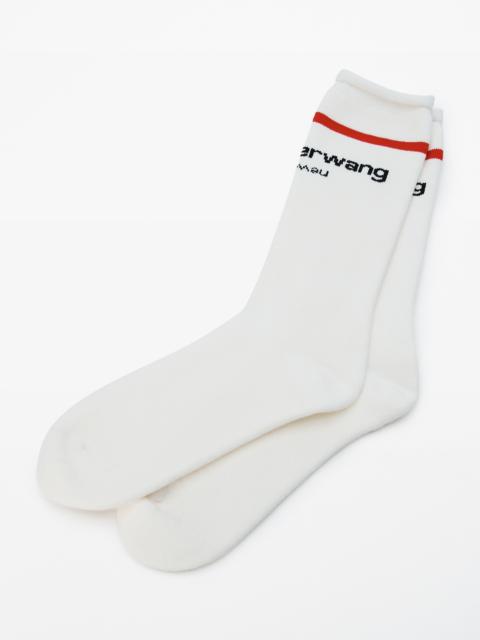 Logo Sock in Cotton Terry