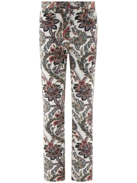 paisley-print straight-leg jeans