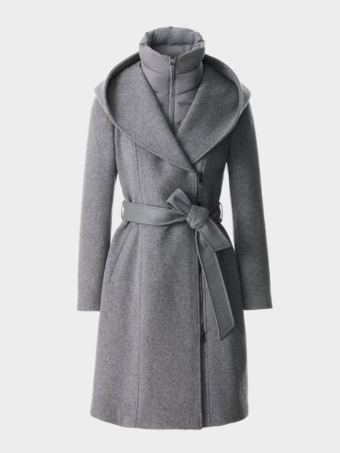 SHIA-SLB 2-in-1 double-face wool coat with removable bib