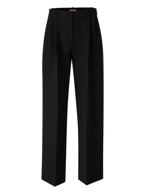 pleated high-waisted trousers