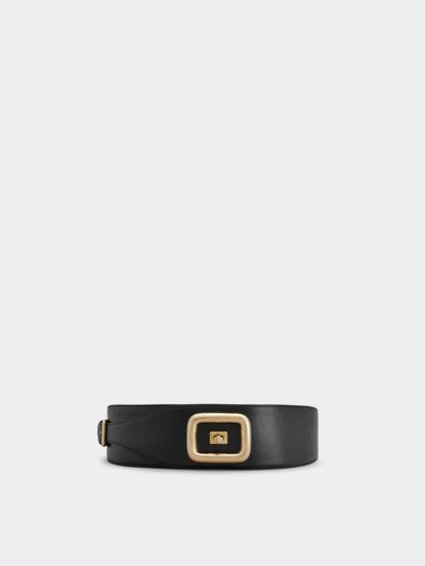 Viv' Choc Metal Buckle Belt in Leather