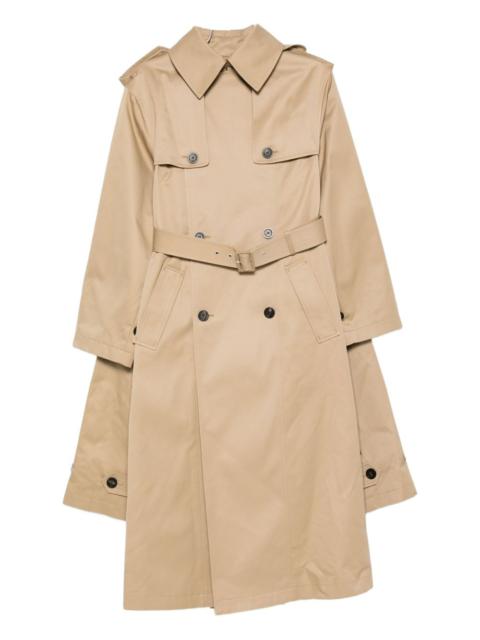 double-breasted belted trench coat