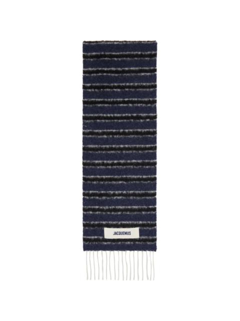 Navy & Black Rayures Scarf