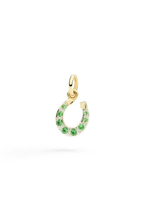 YELLOW GOLD HORSESHOE CHARM & TSAVORITES