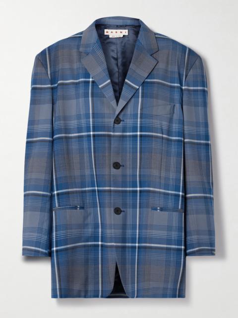 Oversized Checked Woven Blazer