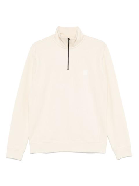 high-neck sweatshirt