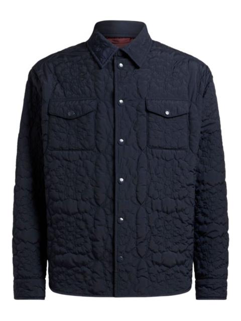 quilted floral-pattern overshirt