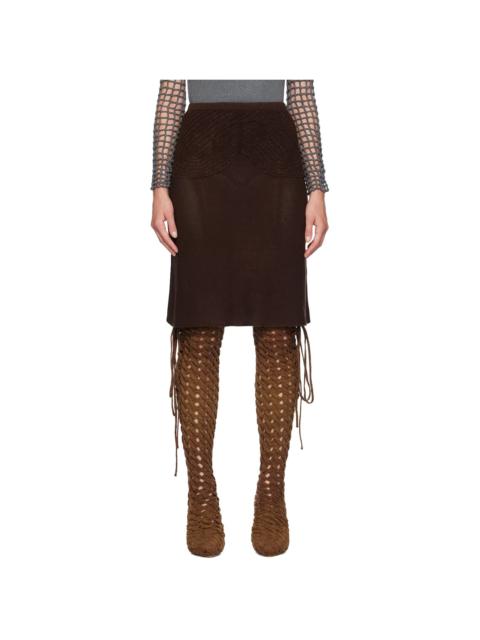 Brown Sweetheart Midi Skirt