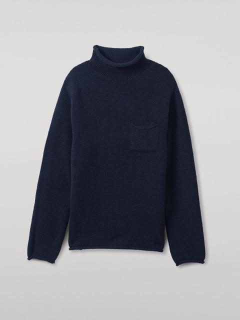 Navy Cashmere Turtleneck Jumper