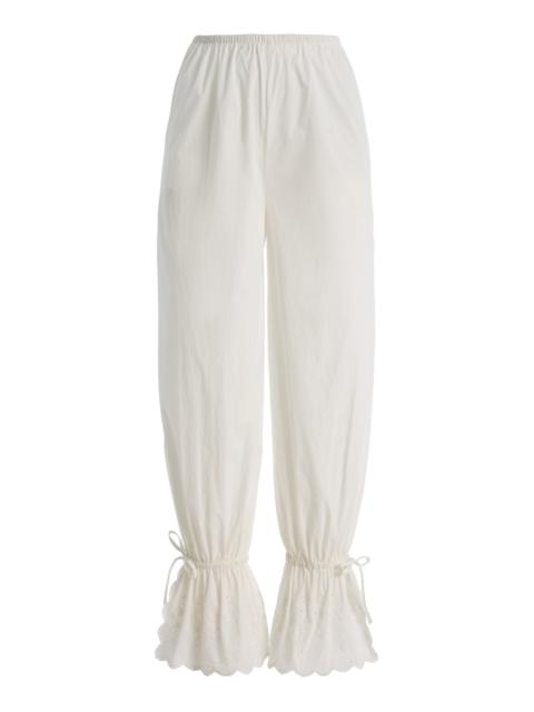 Exclusive Lois Broderie Anglaise Cotton Balloon Pants white
