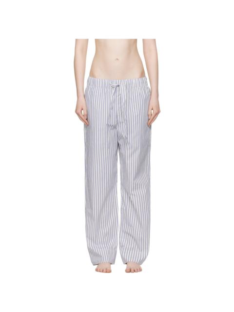 White & Blue Poplin Pyjama Pants