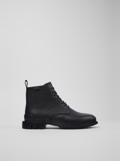 Black Leather Ankle Boots for Women.