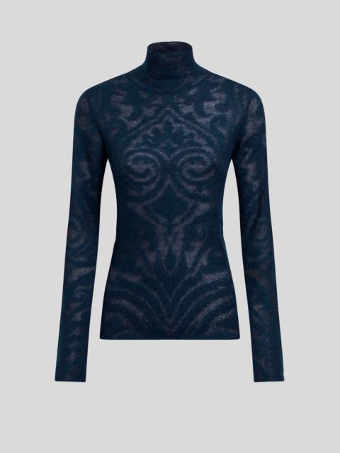 KNIT JACQUARD TURTLENECK