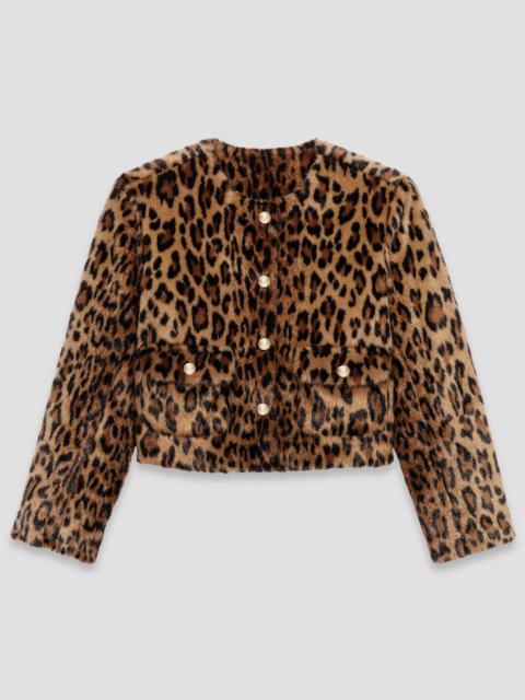 Leopard faux fur jacket