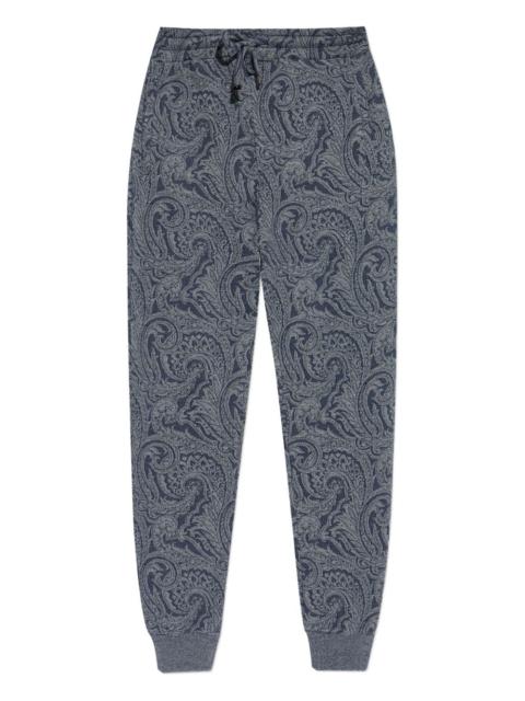 paisley-print drawstring track pants