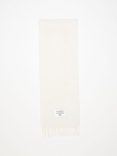 Fringe alpaca scarf - White
