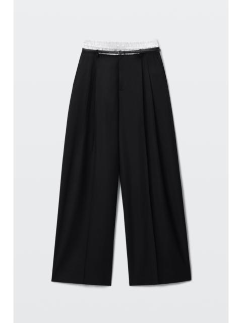mid-rise layered boxer tailored pant