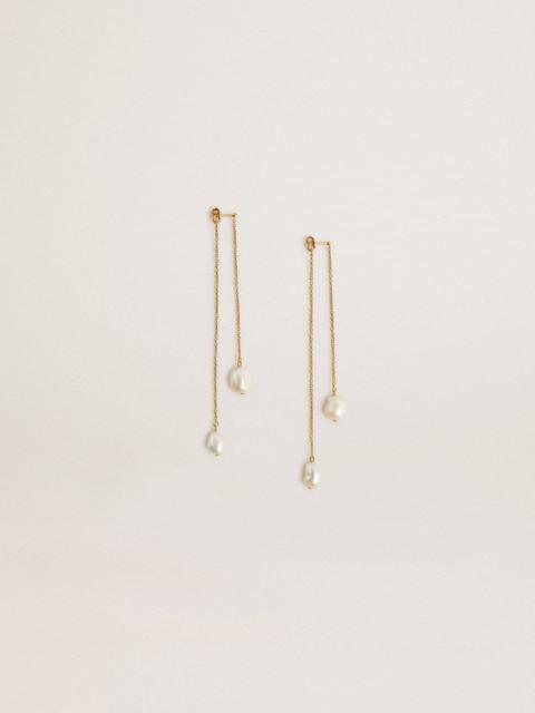 Drop earrings with pearls