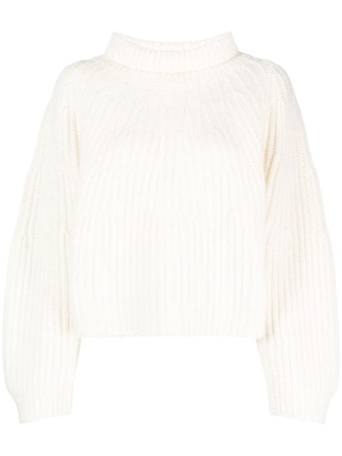 chunky-ribbed roll-neck jumper