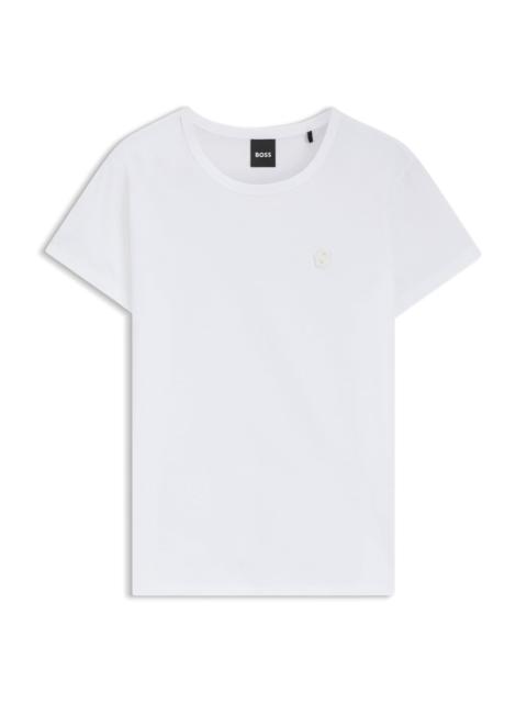 SLIM-FIT MERCERIZED-COTTON T-SHIRT WITH DOUBLE B MONOGRAM