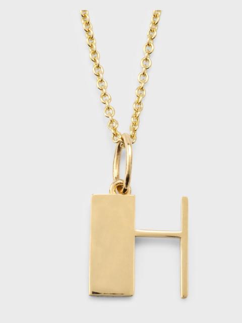 14K Pure Block Initial Necklace