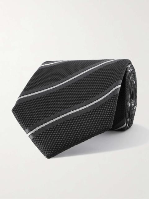 8cm Striped Knitted Silk Tie