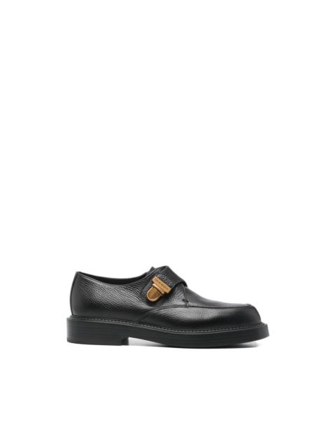 buckle leather monk shoes