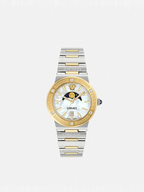 Greca Logo Moonphase Diamond Watch