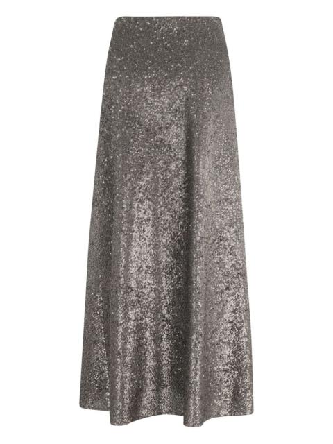 sequinned A-line midi skirt
