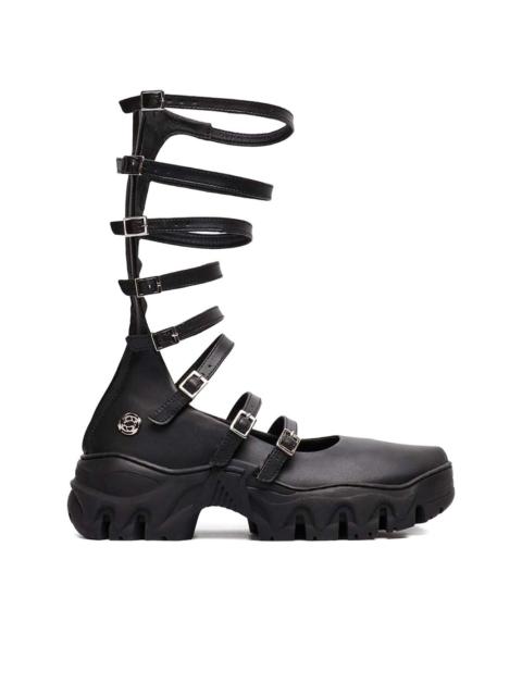 strappy buckled ballet flats