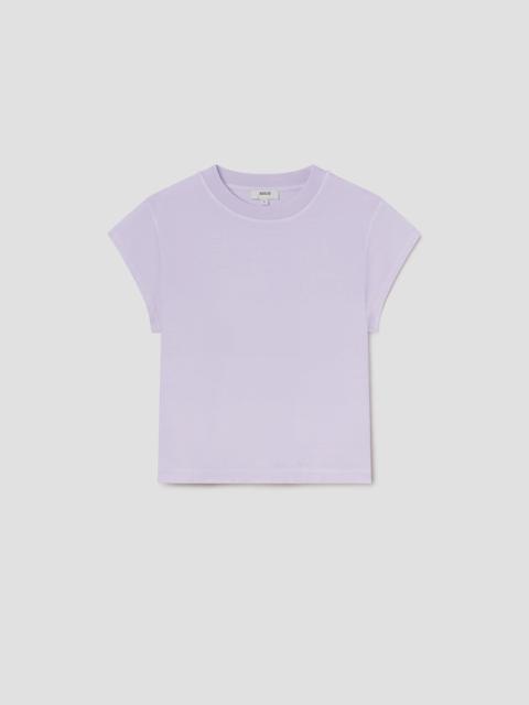 LONG LINE BRYCE CAP SLEEVE TEE IN ACID LILAC