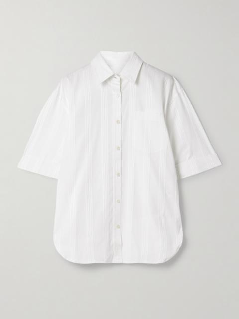 Oversized Striped Organic Cotton-jacquard Shirt