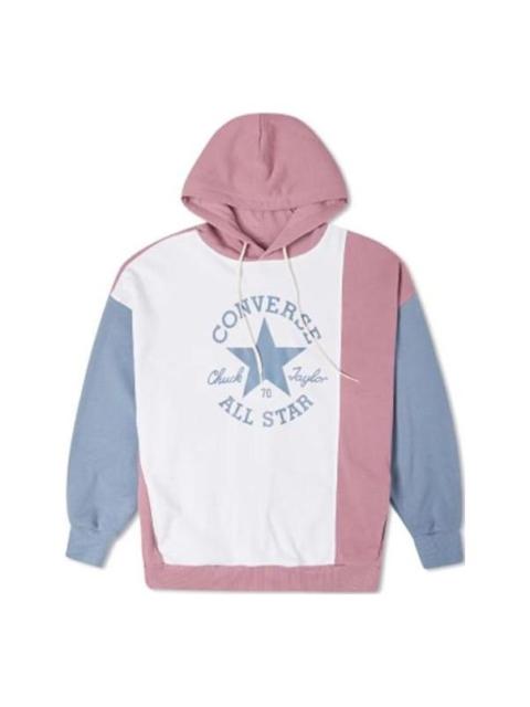 (WMNS) Converse Oversized Color-Blocked Pullover Hoodie 'Pink Aura Multi' 10022963-A01