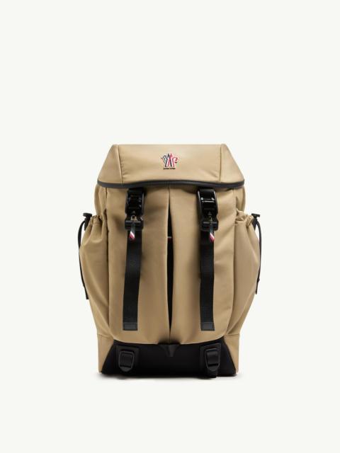 Leather-trimmed backpack
