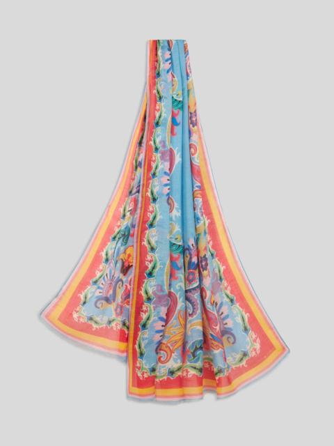 SCARF WITH MULTICOLOURED FLORAL PRINT