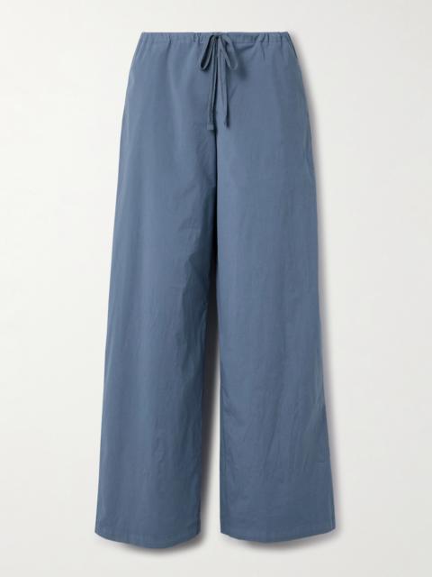 Cotton-blend Poplin Wide-leg Pants