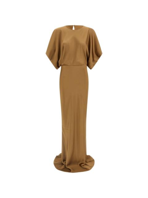 draped-sleeves maxi dress