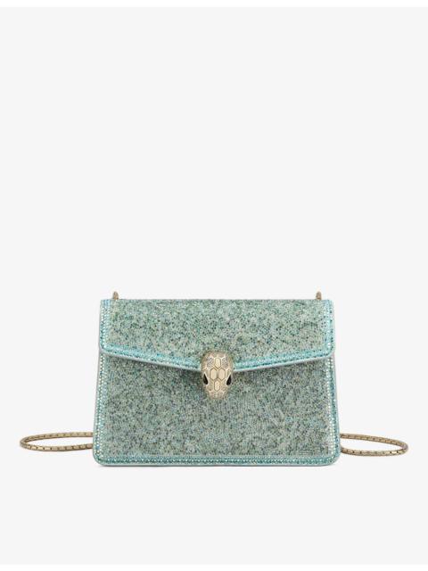 Serpenti Forever mini suede cross-body bag