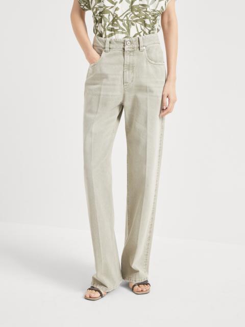 Dyed denim contemporary loose trousers