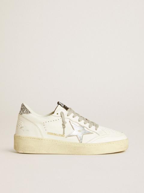 Women's Ball Star 2 with silver leather star and silver glitter heel tab