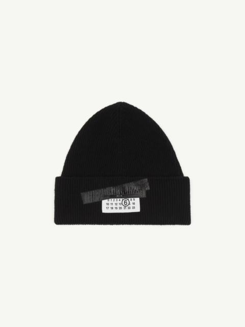 Tape wool blend beanie