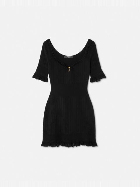Safety Pin Knit Flared Mini Dress