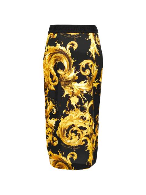 Barocco-print pencil skirt