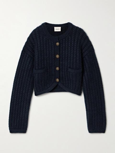 Balser Cable-knit Cashmere And Mohair-blend Cardigan